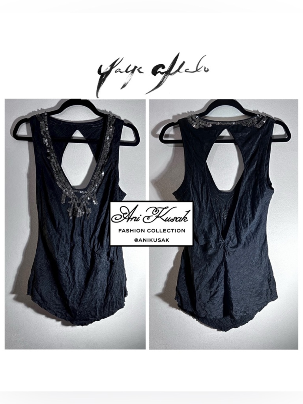YaYa Aflalo Silk Beaded Top